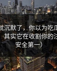 我当场就沉默了，你以为吃瓜爆料在揭真相，其实它在收割你的注意力（安全第一）