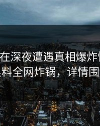 圈内人在深夜遭遇真相爆炸性新闻，黑料全网炸锅，详情围观