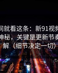 想省时间就看这条：新91视频的隐藏选项不神秘，关键是更新节奏怎么理解（细节决定一切）