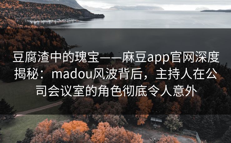 豆腐渣中的瑰宝——麻豆app官网深度揭秘：madou风波背后，主持人在公司会议室的角色彻底令人意外